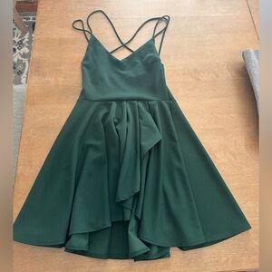 Windsor Forest Green Spaghetti Strap Mini Dress